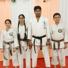 Here I am with some of my senior students who have earned their brown belts. Reaching this level requires immense dedication and showcases a deep understanding of Shotokan Karate principles.