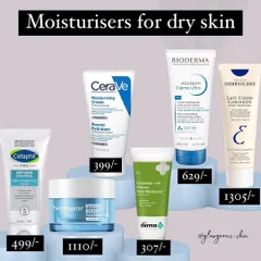 Dry skin requires a richer moisturizer to restore the skin barrier and prevent water loss. I recommend looking for ingredients like ceramides and hyaluronic acid. Here are some excellent options from brands like Bioderma, CeraVe, and Embryolisse.