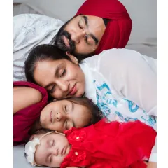 A family is where life begins and love never ends. This peaceful portrait shows the beautiful bond between parents and children.