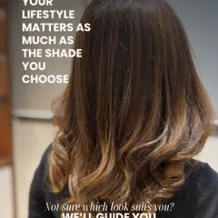 Your lifestyle matters just as much as the shade you choose. We guide you on whether a low-commitment balayage or a high-commitment global color is the right fit for you.