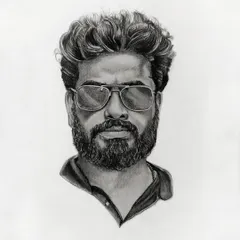 Here’s a super clean look at a commissioned graphite pencil portrait. We focus on getting the details just right, from the hair texture to the reflection in the sunglasses, to create a realistic hand-drawn piece of art.