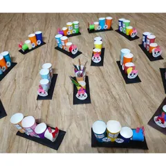 All aboard the creativity express! The kids had a blast making these train pen holders out of simple paper cups, a perfect example of our fun, upcycled craft projects.