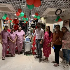 My dedicated team celebrating the launch of the Derma V laser. It is their skill and training that allows us to harness the full potential of such advanced technology for our patients.