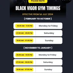 Please note our updated gym timings, effective from July 1st. We've adjusted our hours to better fit your schedule.