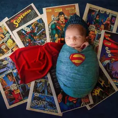 Even superheroes start small! I love bringing your creative ideas to life, like this custom Superman-themed shoot. It’s all about capturing your little one's big personality from day one.