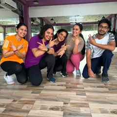 The smiles say it all. After a great class, it's all about capturing the moment with the crew. This is the beautiful vibe you'll find in my studios.