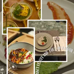 "Fancy, feisty, and full of flavour!" This collage showcases the dynamic range of our plated meals, from skewered appetizers to rich bowls, all designed for a memorable dining experience.
