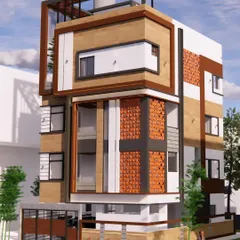 A third perspective of the duplex elevation design. Our 3D renders help clients visualize how their home will look from every angle, ensuring complete confidence before construction begins.