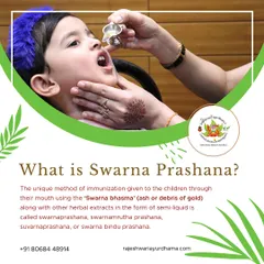 My practice is centered on authentic Ayurvedic procedures like Swarna Prashana. This image shows the careful administration of the herbal gold ash drops, a method trusted for centuries to enhance children's health.