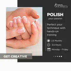 Polish your passion with our Certificate in Nail Craft. This 2.5-month course offers hands-on training to perfect your technique and build a strong portfolio in nail artistry.