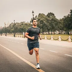 Feeling alive after a sweaty Sunday long-slow-distance run. Training on iconic routes like Kartavya Path keeps the motivation high.