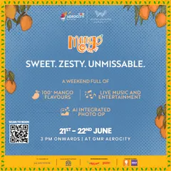 Sweet, zesty, and unmissable. This Mango Fest poster highlights the key attractions, promising a tropical weekend full of flavour and entertainment.