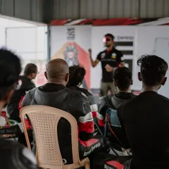 Real learning starts here, in the classroom. Before we hit the track, I make sure you understand the 'why' behind every technique, from braking physics to cornering lines. This foundation is what separates a good rider from a great one.