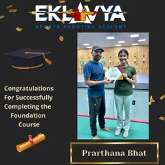 Congratulations to Prarthana Bhat for successfully completing the foundation course in air weapon shooting. We look forward to seeing her progress.