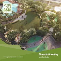 The landscape at Chandak GreenAiry in Mumbai, a project designed to create a sustainable and enjoyable outdoor environment in a densely populated city. We focus on creating lively, green spaces that provide a much-needed natural escape for urban dwellers.