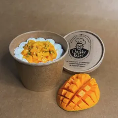 For your personal mango craving, I offer the Mango Vanilla Gateau in a tub. It has six layers of fresh cream and Alphonso mango, and I highly recommend adding a crumble of my Lassoway shortbread on top.
