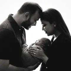 This beautiful backlit portrait was created in the client's home, showing that you don't need a studio for stunning, artistic newborn photos. I bring my expertise and equipment to you.