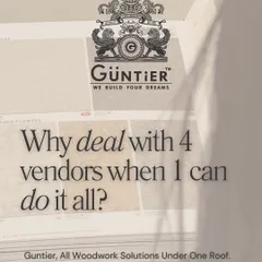 Why deal with four different vendors when I can do it all? We provide a single point of contact for designer doors, modular kitchens, wardrobes, and veneers, simplifying your project from start to finish.