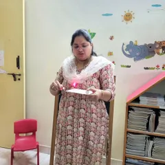 It's always a magical moment when the LED lights up. Here, I am demonstrating how a simple circuit works. Seeing the light turn on with just a battery and wires makes the concept of electricity click.