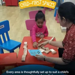 We create child-first spaces. Every area, from the tables and chairs to the activity stations, is thoughtfully set up to suit a child's pace, size, and comfort, ensuring they feel safe and ready to explore.