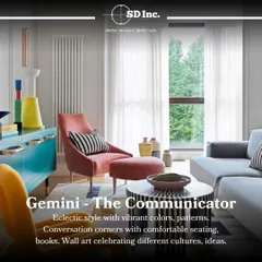 Your home should reflect your personality, and what's more personal than your zodiac sign? This fun series matches interior design styles to different zodiac traits, like this eclectic look for a Gemini.