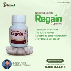 My Kesh Regain Capsules are an Ayurvedic solution for hair wellness that works from the inside. This formulation is designed to strengthen hair from the roots, nourish the scalp, and reduce hair fall.