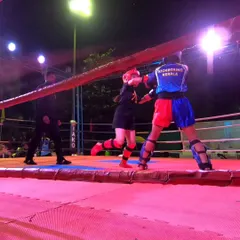 Suhana showing great defense and footwork against her opponent. She demonstrated skill and heart in the ring.