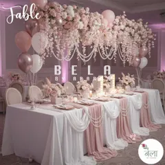 My styling services extend to elegant birthdays and anniversaries. This tablescape features a soft pastel color palette, with cascading florals, pearl details, and romantic drapery for a sophisticated celebration.