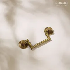 Inspired by the graceful form of a bamboo grove, this cabinet handle brings a touch of organic elegance to your interiors. Shown here in an antique brass finish, its textured design adds both visual interest and a pleasant feel.