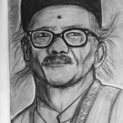 A finished pencil portrait of the great Kannada poet, Da Ra Bendre. I tried to capture the wisdom and kindness in his expression, along with his iconic look.