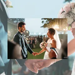 A creative shot focusing on the couple holding hands during their vow exchange. It symbolizes their unity and the promise to walk through life together.