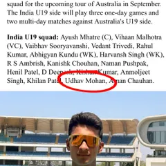 Another proud moment for our academy. Congratulations to our student Udhav Mohan on his selection for the India U19 squad. This is what happens when dedication meets the right guidance.
