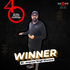 We also celebrate Mr. Jaspreet Singh Khurana, a winner in our 40-Day Fitness Challenge. His journey is a testament to the power of consistency and pushing past your perceived limits.