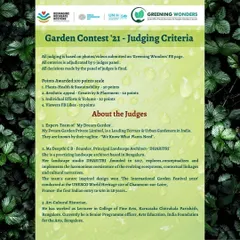 Transparency is important in our community events. Here, we outlined the judging criteria for our garden contest, which was based on plant health, aesthetic appeal, and individual effort, with a panel of respected industry experts.