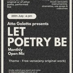 Our 'Let Poetry Be' monthly open mic is a space where words breathe. We welcome all forms and languages, celebrating every voice in our vibrant poetry community.