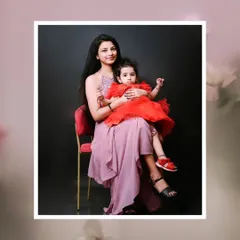 A mother and daughter, a bond of pure love. This elegant studio portrait captures a quiet, loving moment between a mom and her little girl.