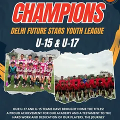 We build champions. My U-15 and U-17 teams have conquered the Delhi Future Stars Youth League, bringing home both titles. This achievement is a testament to the high-performance culture and winning mentality I instill in every player at the academy.