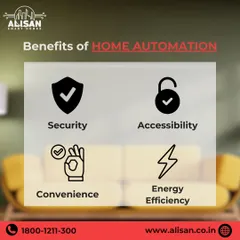 The four core benefits of our home automation system are enhanced security, greater accessibility for everyone, daily convenience, and improved energy efficiency that saves you money.