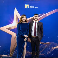 With the talented emcee Manvi at the Flipkart Stars '23 event. Collaborating with other great professionals is one of the best parts of my job.