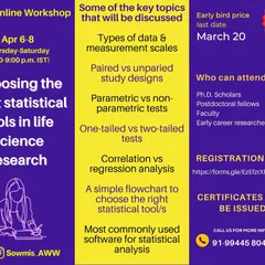 Choosing the right statistical tool can be a major challenge for life science researchers. This 3-day workshop is designed to demystify statistical analysis, covering topics like parametric vs. non-parametric tests and providing a simple flowchart to help you choose the right software.
