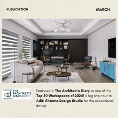 We are proud to have our furniture featured in this project by Aditi Sharma Design Studio, which was named one of The Architect's Diary's Top 30 Workspaces of 2024. This is a testament to our successful collaboration with leading design professionals.