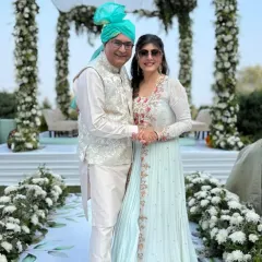 Another shot of my client in his bespoke Nehru jacket, enjoying a beautiful wedding ceremony. My goal is to create pieces that become part of your cherished memories.