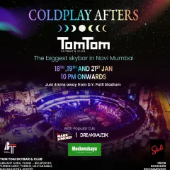 The official poster for the Coldplay afterparty series I played at TomTom Skybar. It was a huge event alongside other popular DJs.