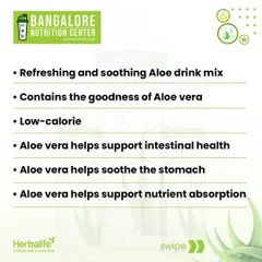This list details the key benefits of the aloe drink mix we use in our programs. It helps soothe the stomach and supports the body's ability to absorb nutrients from food effectively.