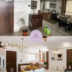 From a disjointed layout to a cohesive living space. This before-and-after shows how we reimagined the entire area, improving flow, adding sophisticated lighting, and introducing a clean, modern aesthetic that makes the home feel larger and more inviting.