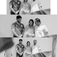 A heartwarming black and white collage of the bride with her family during the Haldi ceremony. These photos capture the precious, candid interactions between loved ones.