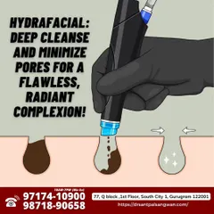 This diagram illustrates how the HydraFacial works at a microscopic level. The specialized tip effectively vacuums out dirt and oil from pores while simultaneously pushing in potent serums, resulting in a deep cleanse and minimized pore appearance.