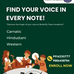 Find your voice in every note with our diverse vocal programs. We offer specialized training in Carnatic, Hindustani, and Western singing to suit every student's passion.