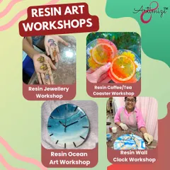 Resin art is one of my most popular workshops because the possibilities are endless. You can learn to make everything from custom jewellery and vibrant coasters to unique ocean-themed art and statement wall clocks. There's a project for every style.