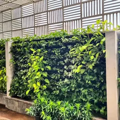 A look at one of our custom vertical garden installations. This living wall adds a massive burst of lush greenery without taking up any floor space, acting as both a natural air purifier and a dynamic piece of art.